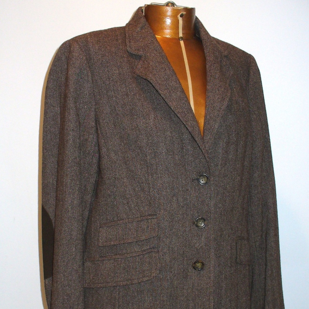 Banana Republic Herringbone Tweed Riding Jacket